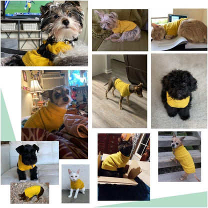 Small Dog Sweaters Knitted Pet Cat Sweater Warm Dog Sweatshirt Dog Winter Clothes Kitten Puppy Sweater